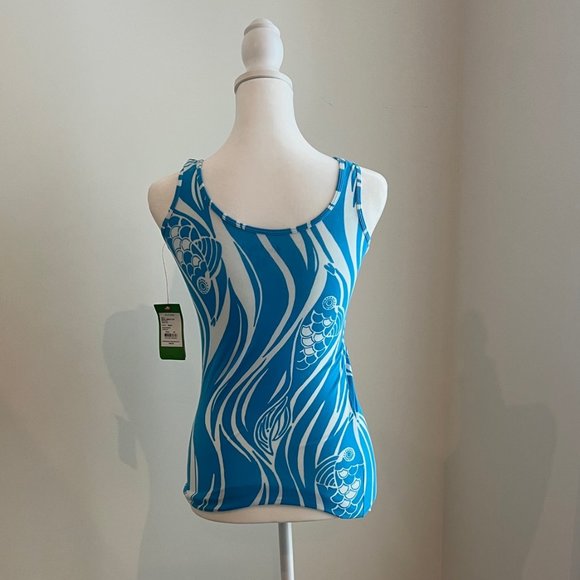 Lilly Pulitzer NWT size XS Tabbie tank blue crush bamboom - Picture 5 of 7